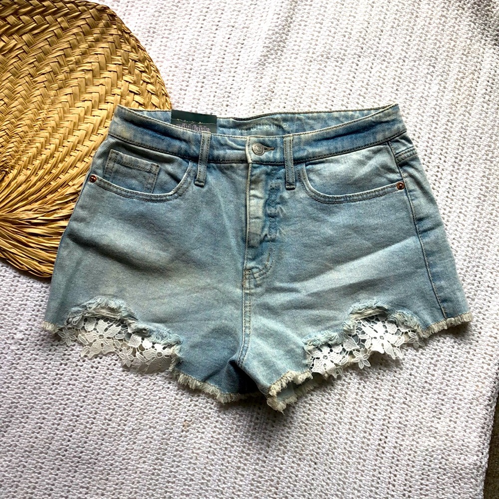 High rise jean shorts